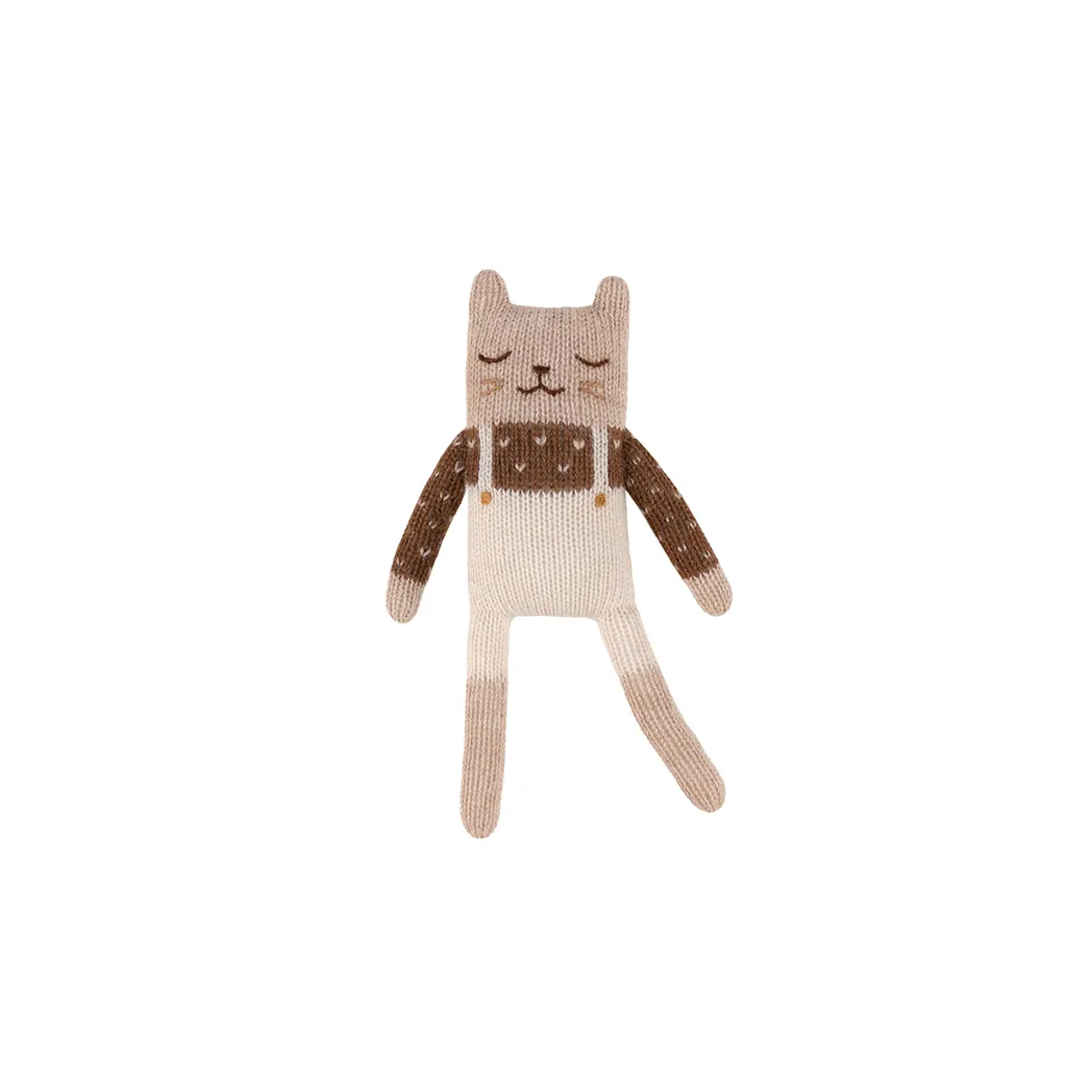 Strick Kuscheltier "Kitten" Ecru Overalls