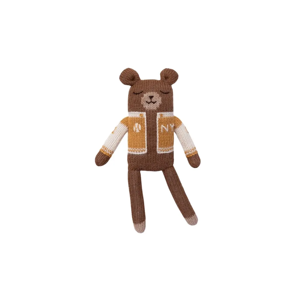 Strick Kuscheltier "Teddy" Baseball Ochre