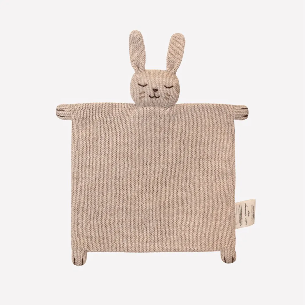Strick Kuscheltuch Hase Sand