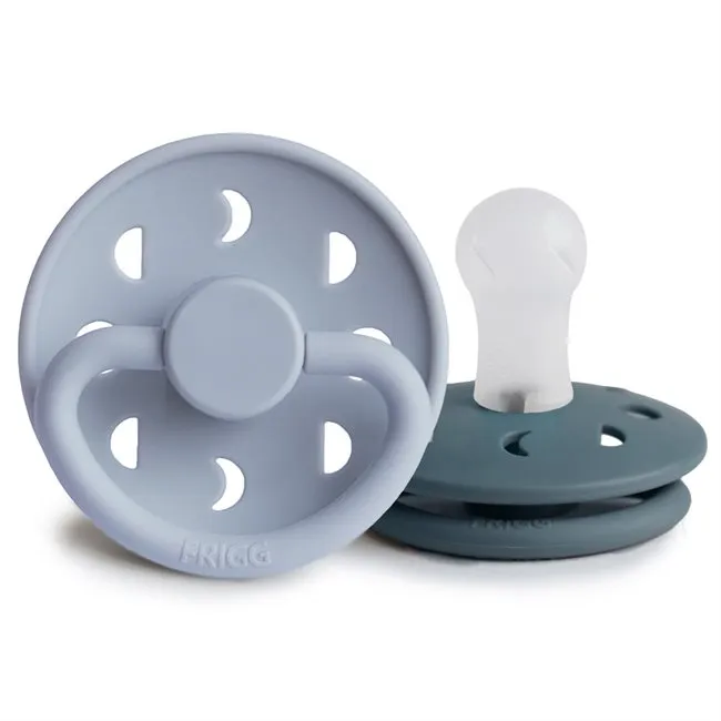 Pacifier Moon Phase 2 Pack Silicone Blue/ Slate 0-6 months