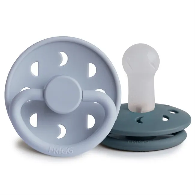 Pacifier Moon Phase 2 Pack Silicone Blue/ Slate 6-18 months