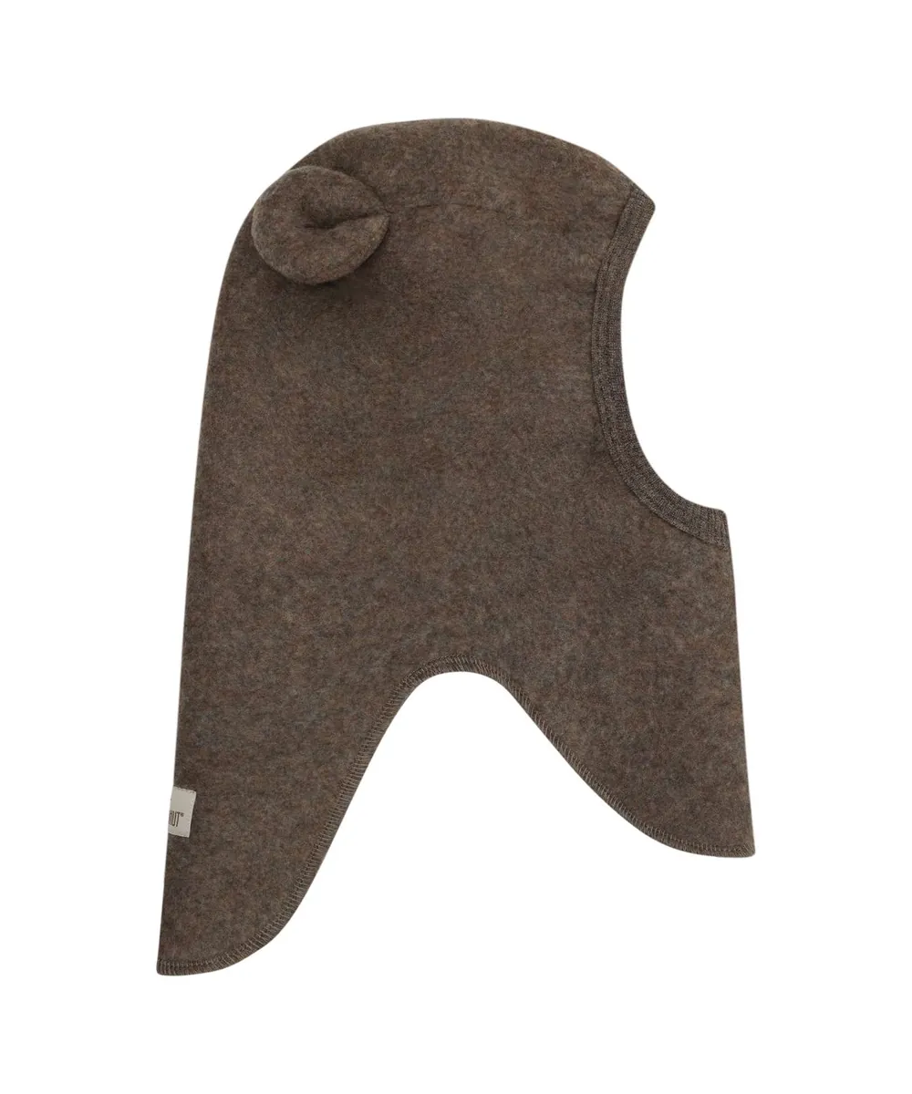 Huttelihut • Balaclava / Mütze Ohren Wollfleece brown melange