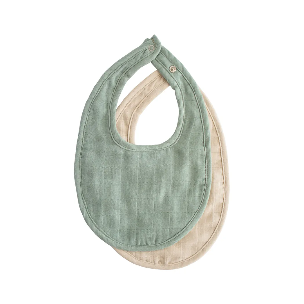 Lätzchen 2er Pack Roman Green/ Fog