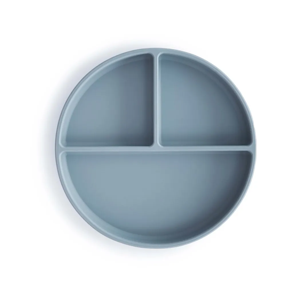Silikon Teller mit Saugnapf Powder Blue