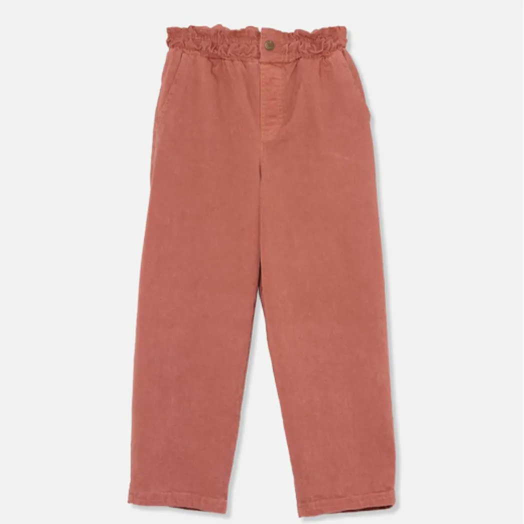 Brushed Twill Flounced Pants Paola Rose