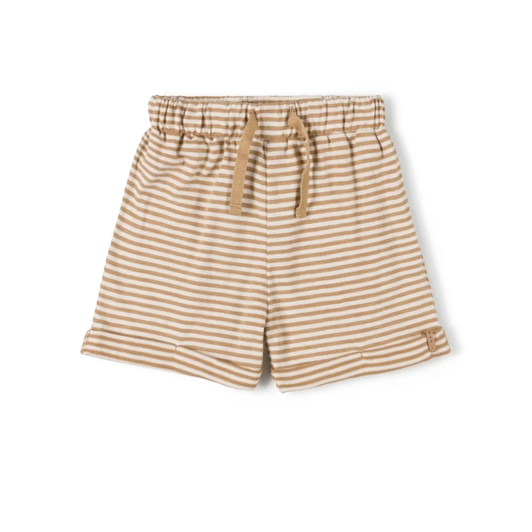 Organic Lace Short Caramel Stripe