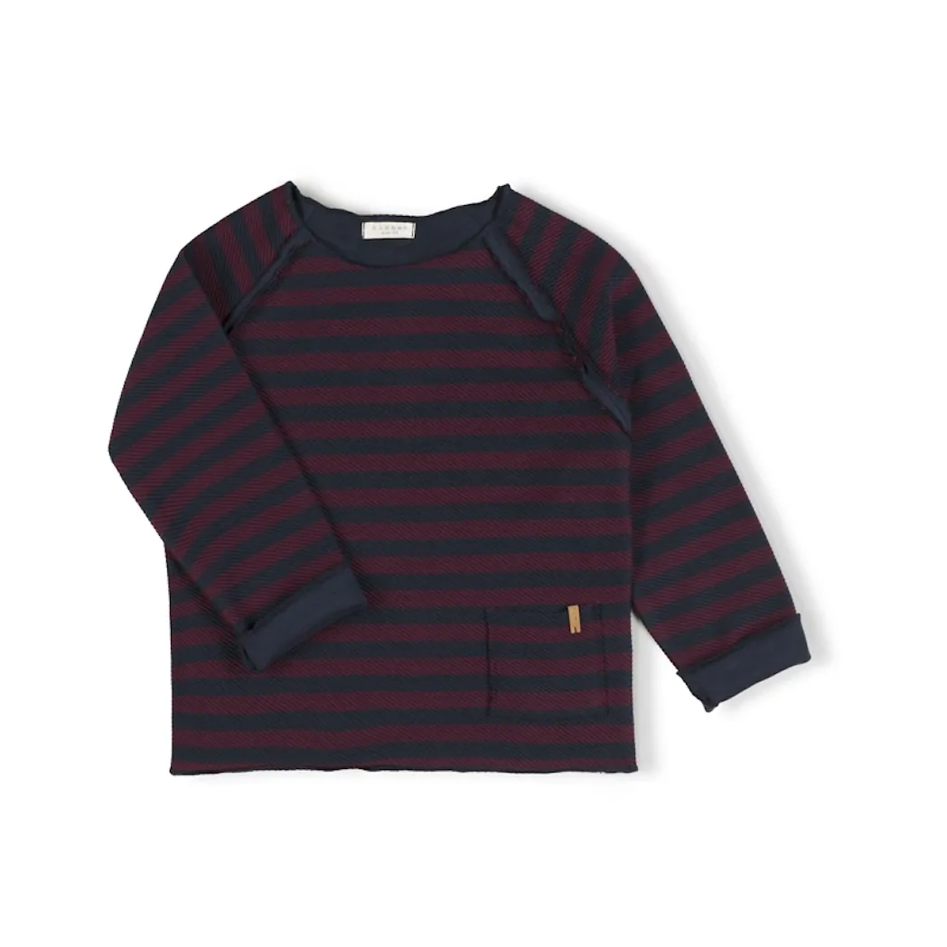 Pullover Raw Bordeaux Stripe