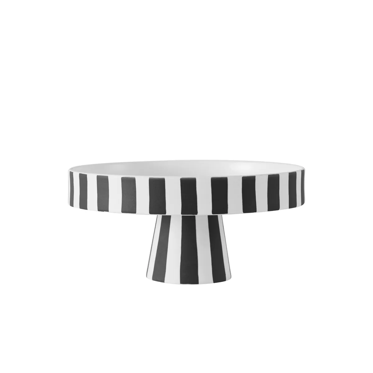 OYOY Dekoschale Toppu Tray Ø 20 cm, Tray Schwarz / Weiss