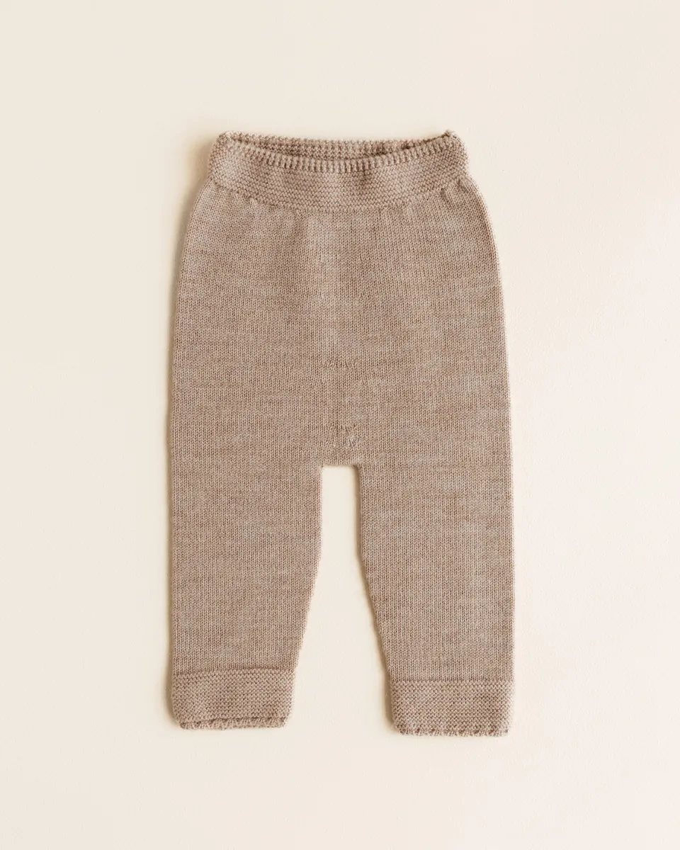 Hvid Baby Strickhose "Guido" Sand