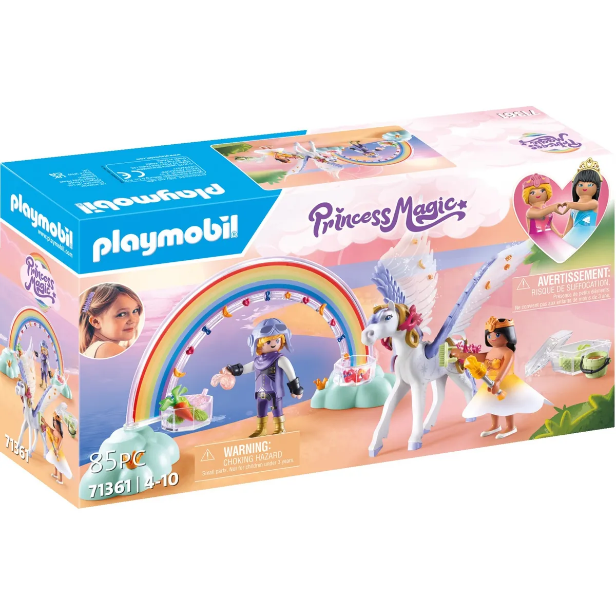 Himmlischer Pegasus mit Regenbogen