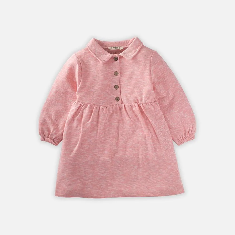 Pink Melange Kleid aus Baumwolle