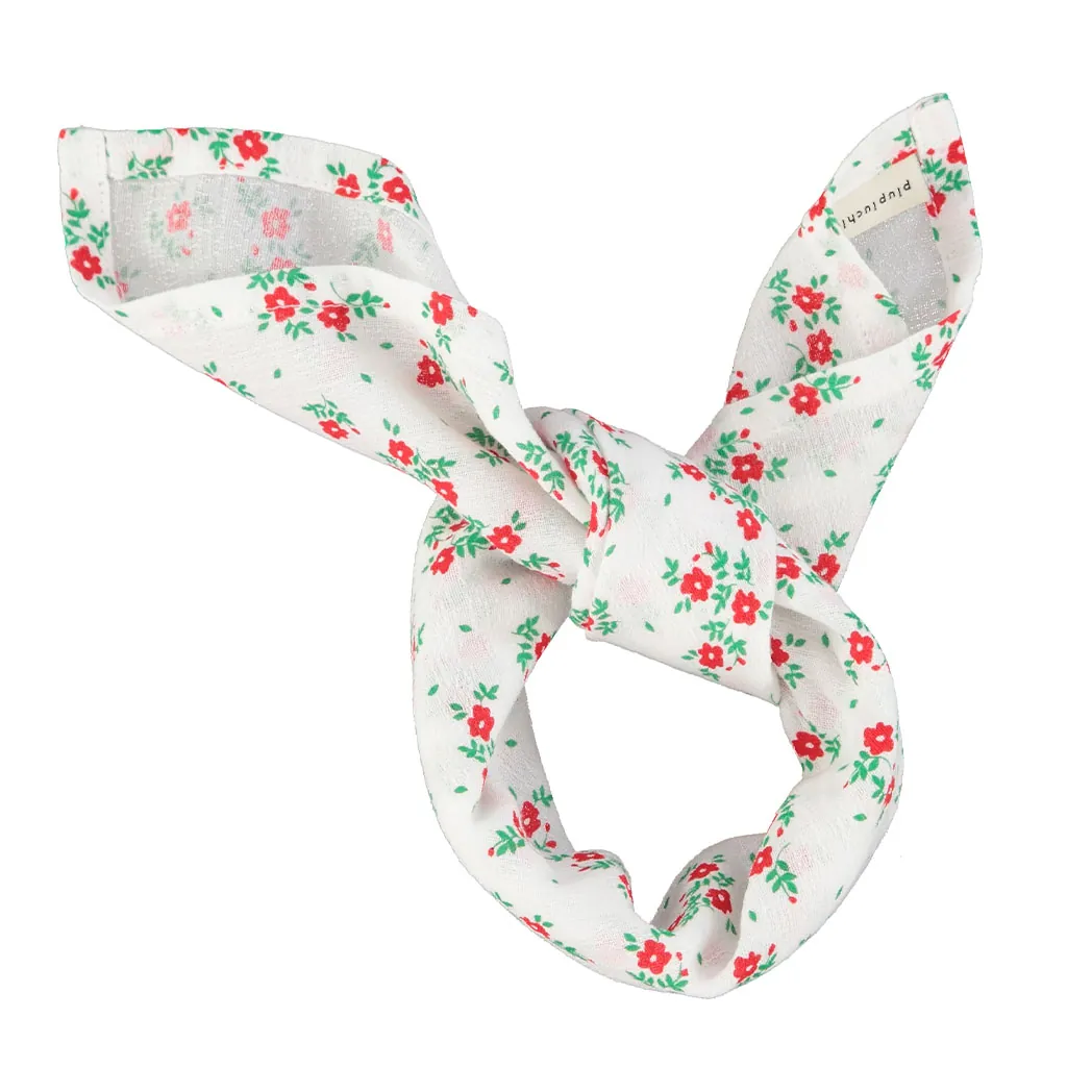 Bandana Red Flowers Allover ecru