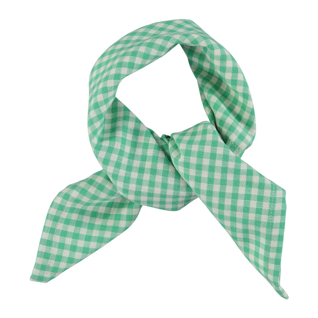 Bandana green & ecru checkered