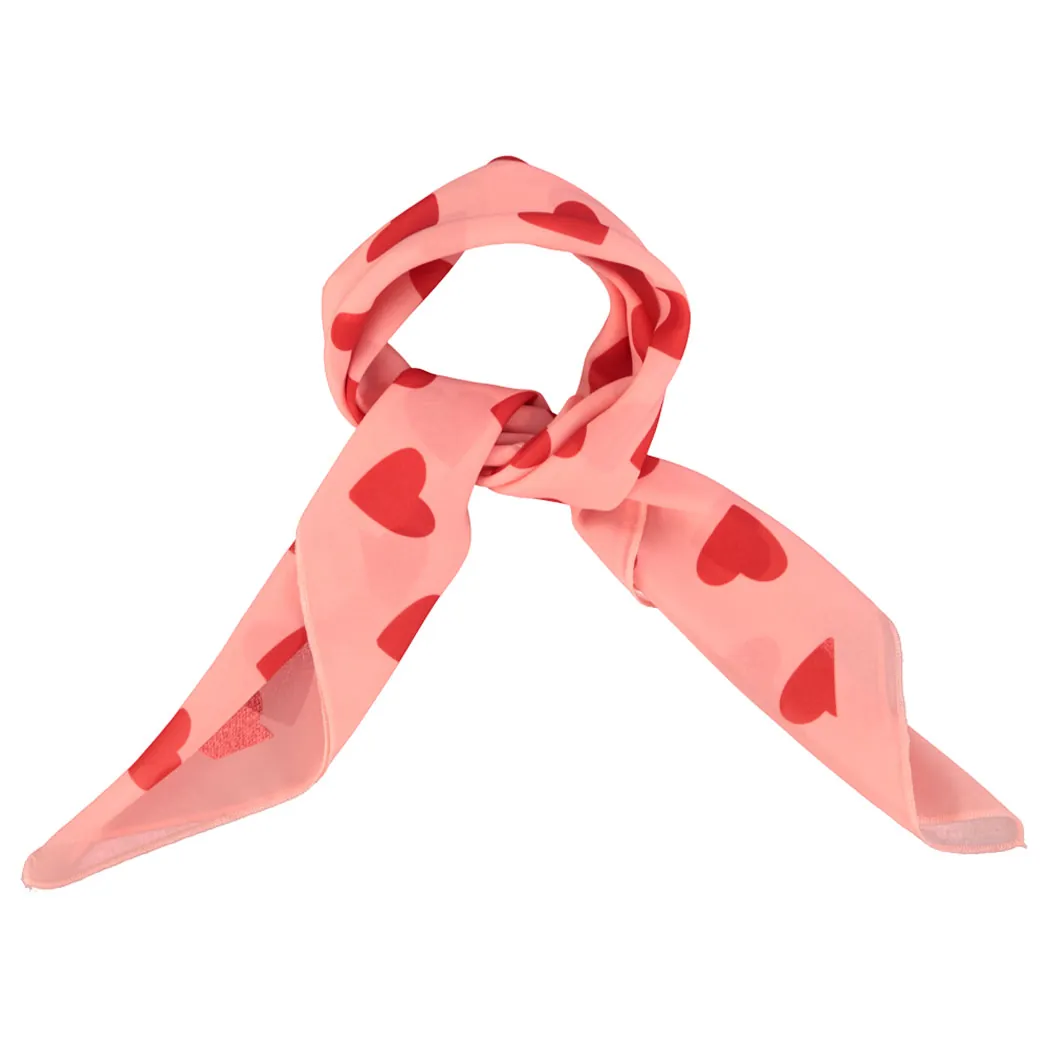 Bandana im Seidenlook Red Hearts Allover pink