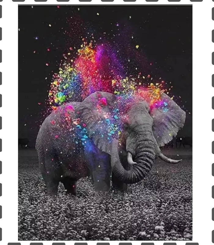 Diamond Painting big Elefant color 40x50cm eckig