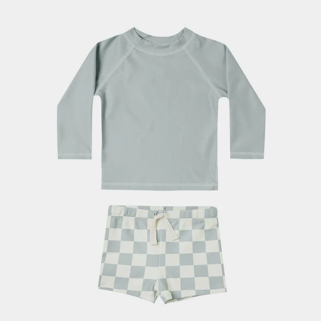 UV-Set Rashguard Blue Check