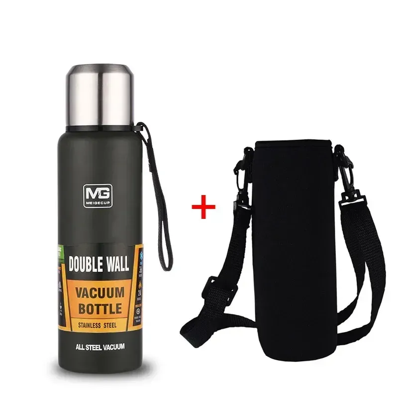 UPORS Edelstahl Vakuumflasche mit Trageschlaufe 500-1500ml für Herren