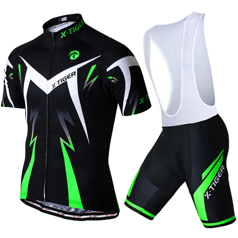X-Tiger Pro Herren Sommer Radtrikot Set mit Gel-Polster