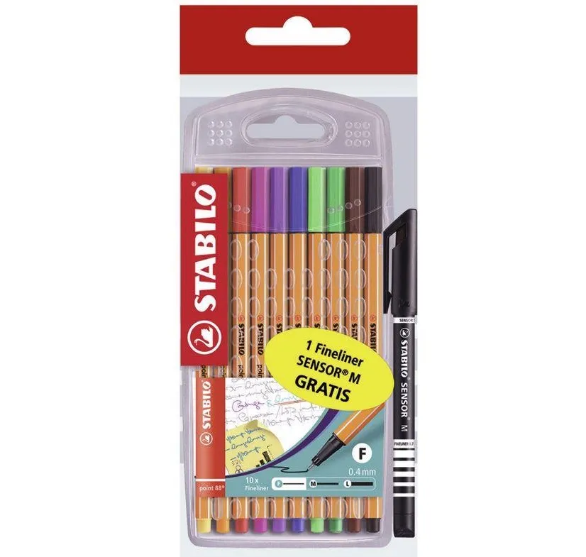 Fineliner Point 88 + gratis Fineliner wasserfest M schwarz