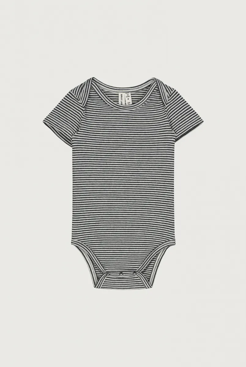 Gray Label Kurzarm-Body Nearly Black-Cream