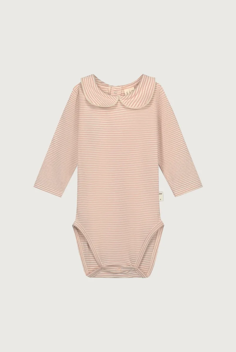 Gray Label Baby-Body mit Kragen | Faded Pink - Cream