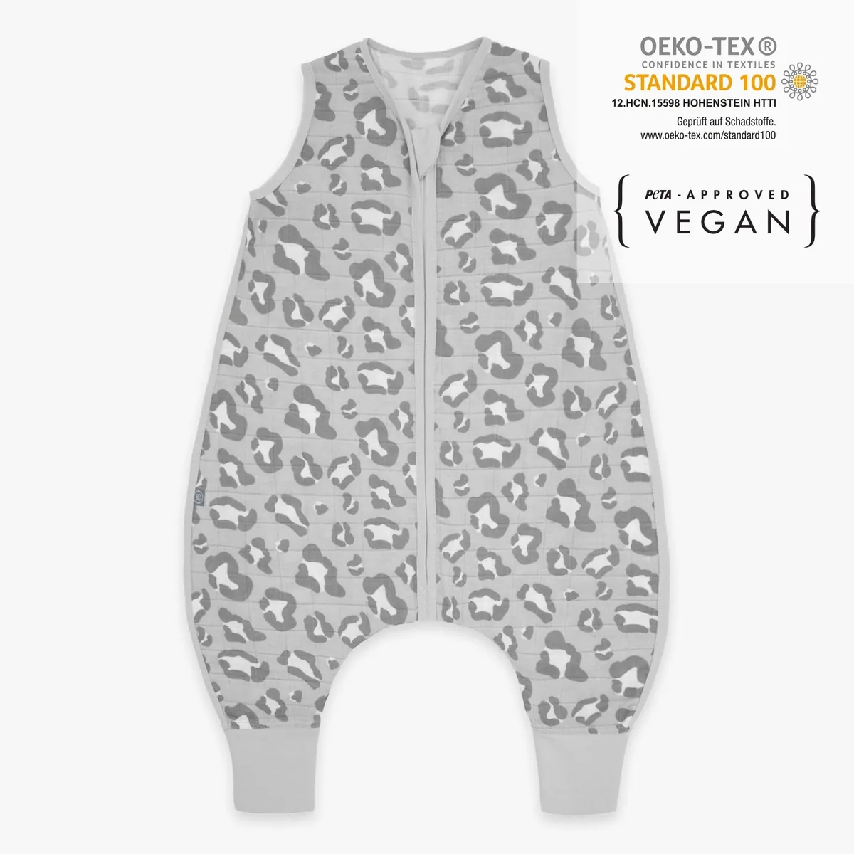Musselin Schlafsack mit Füssen 0.5 TOG | Leo Grau