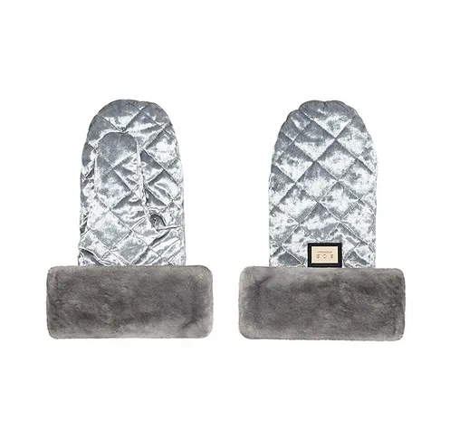 Schiebehandschuhe Samt Silver