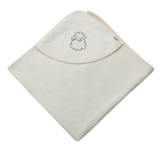 Sterntaler Kapuzenbadetuch 100x100cm Schaf Flocke