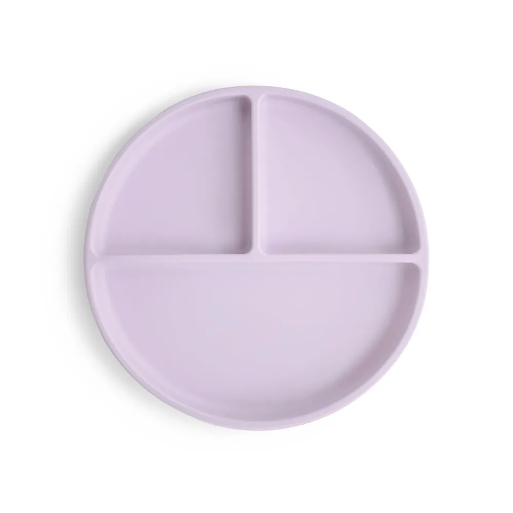 Mushie Silikon Teller mit Saugnapf | Soft Lilac