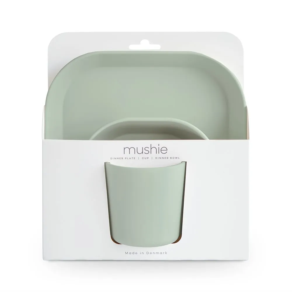 Mushie Geschirrset “Square“ | Sage
