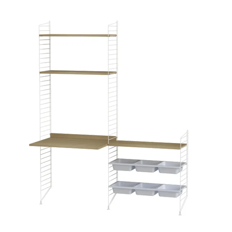 String Furniture Schreibtischkombination E | Eiche/Weiss