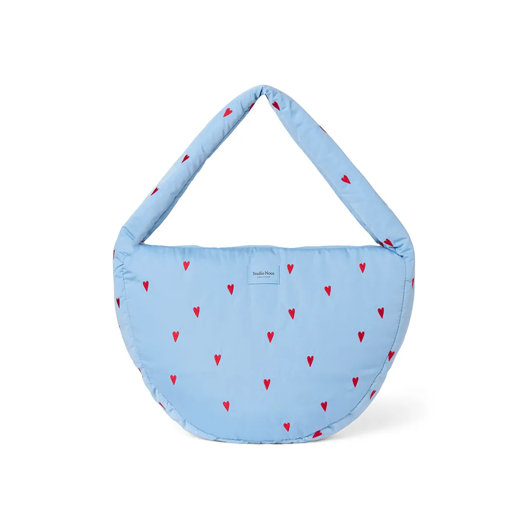 Umhängetasche "Cross Body Bag" Puffy Light Blue Hearts