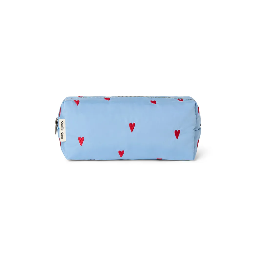 Necessaire Puffy Light Blue Hearts