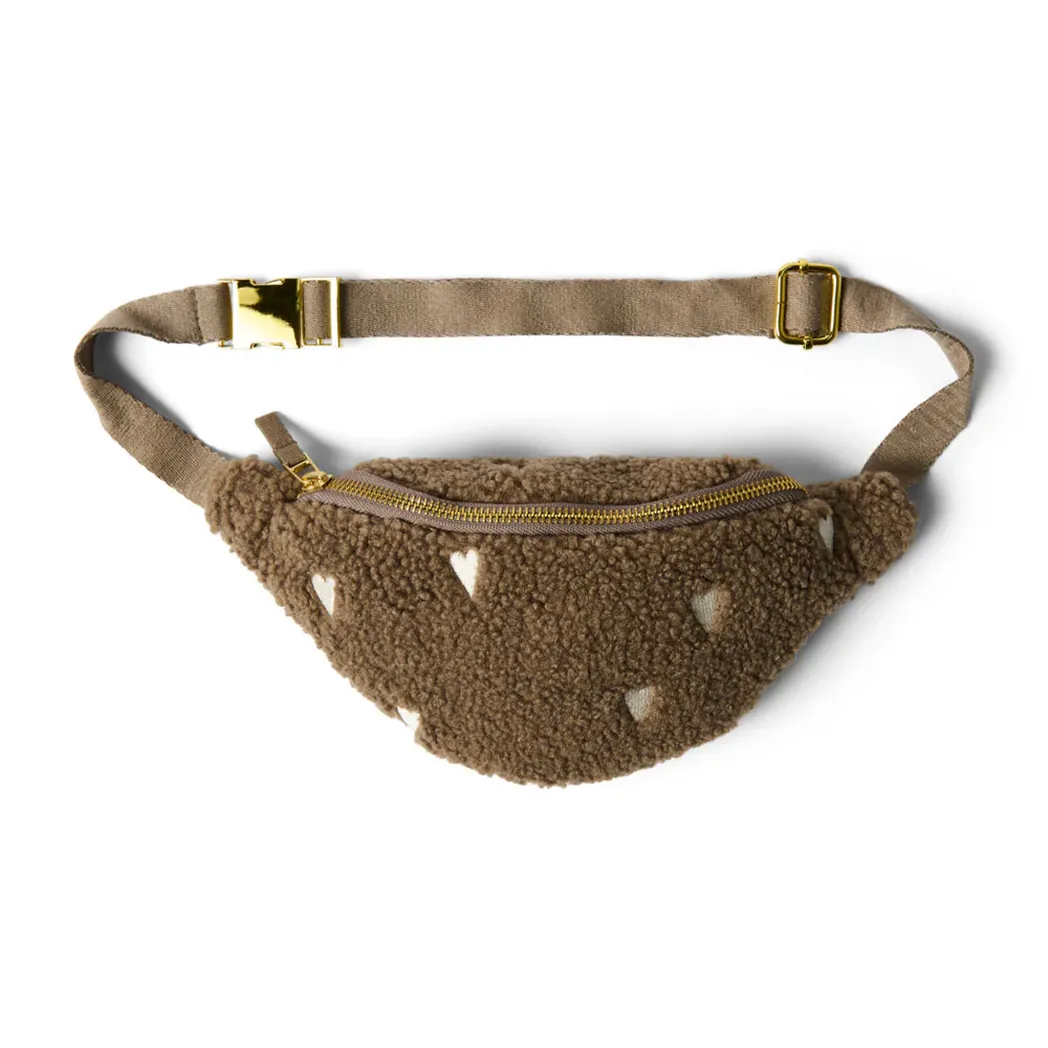 Bauchtasche "Mini Fanny Pack" Teddy Hearts Brown
