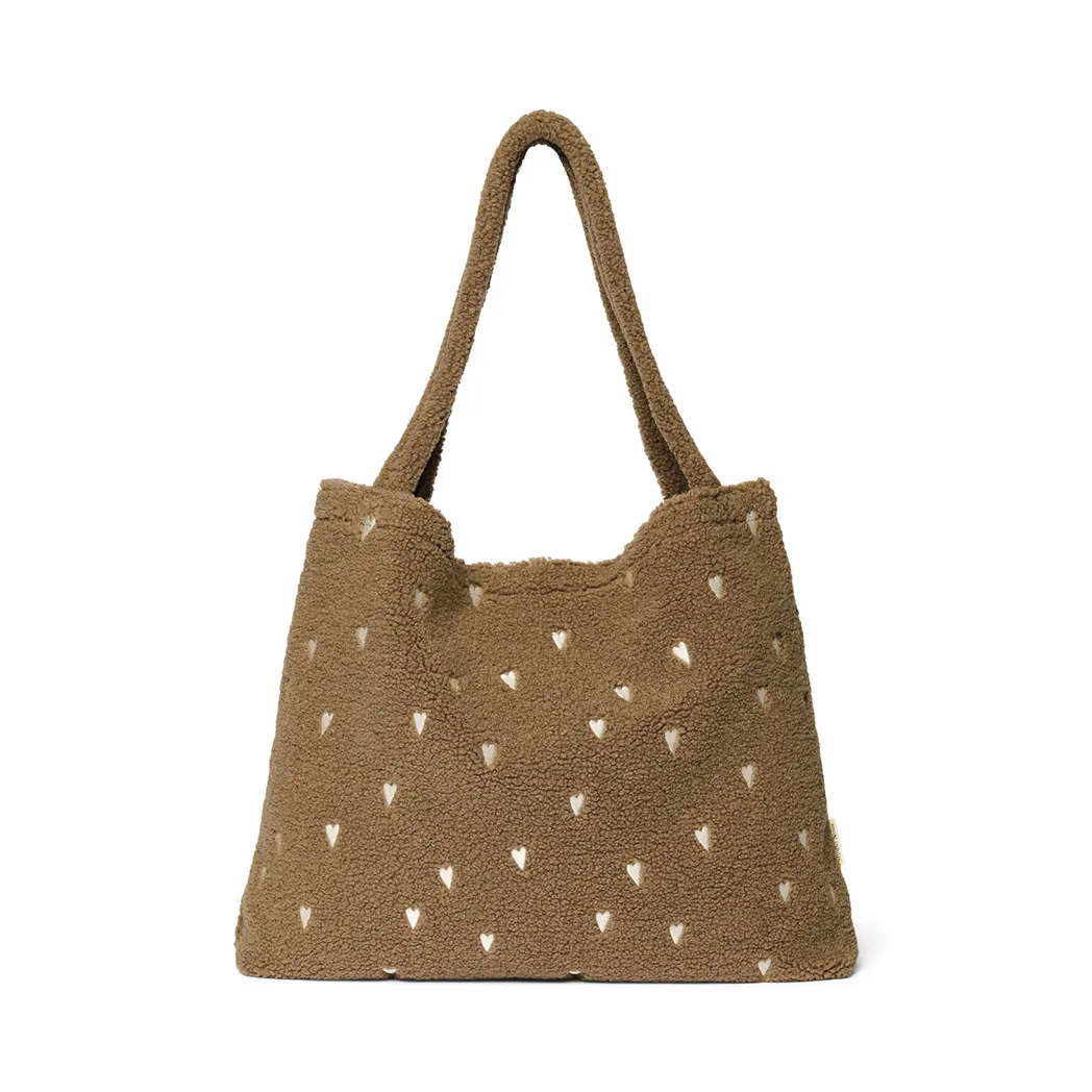 Mom-Bag Chunky Teddy Hearts Brown
