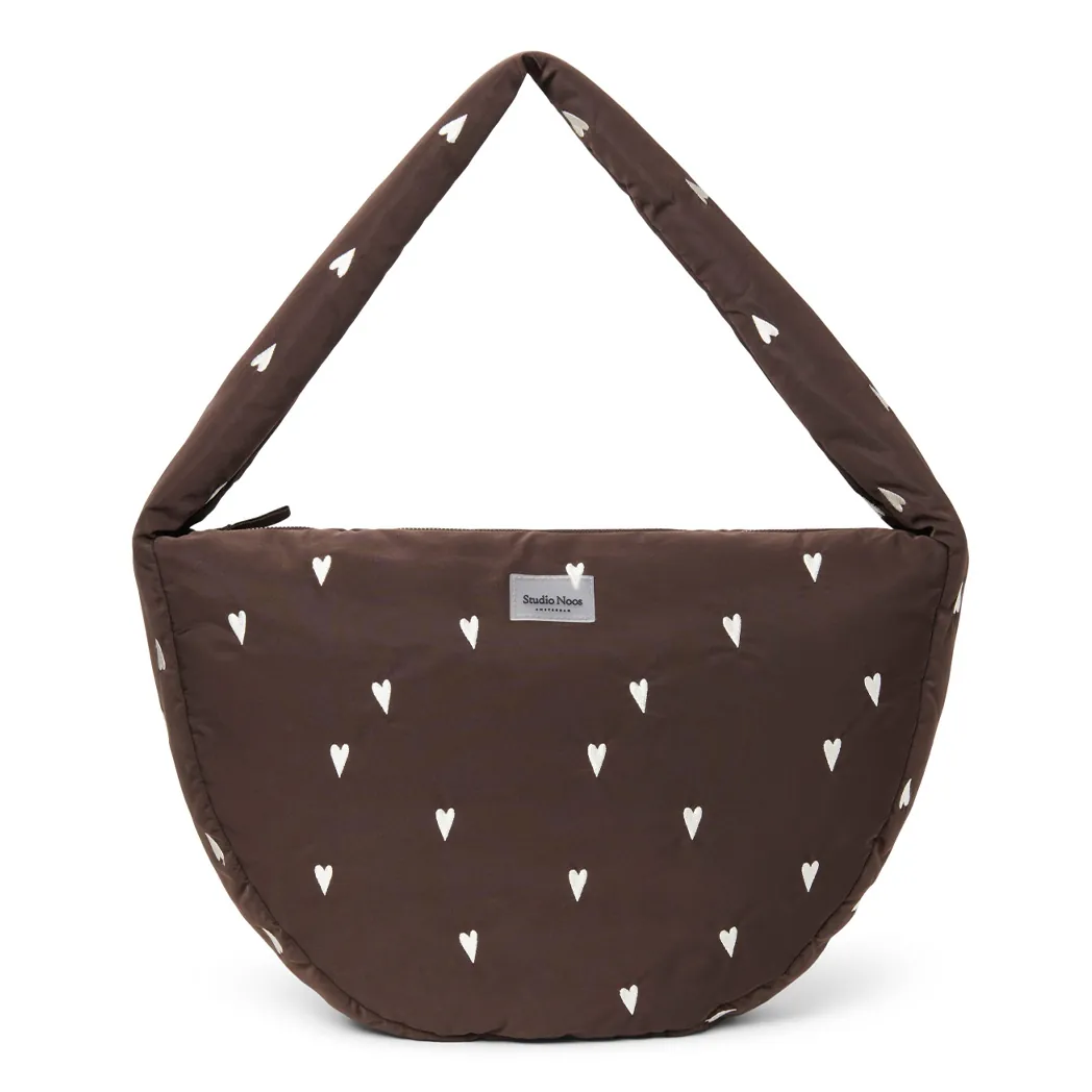 Umhängetasche "Cross Body Bag" Puffy Brown Hearts