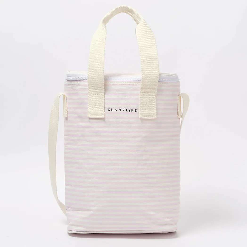Light Cooler Drinks Bag Lazy Days Pink Stripe