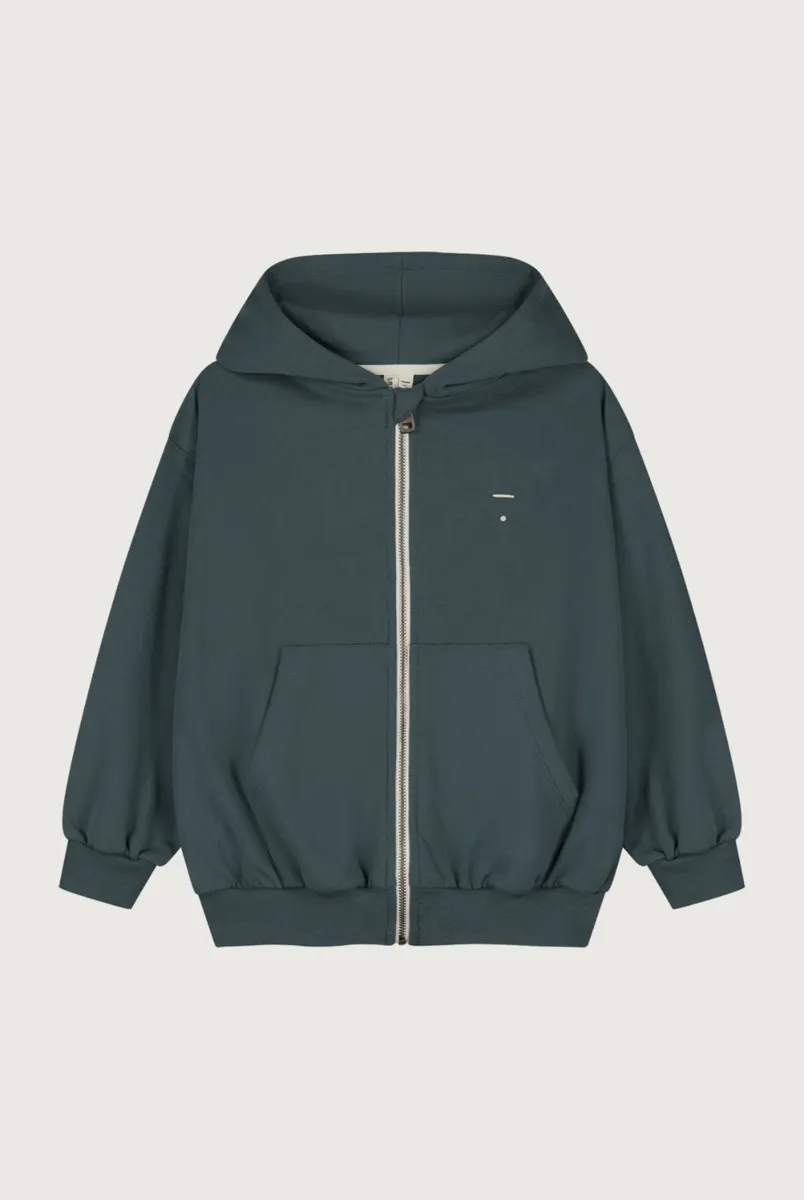 Gray Label Kapuzen-Cardigan mit Reissverschluss | Blue Grey