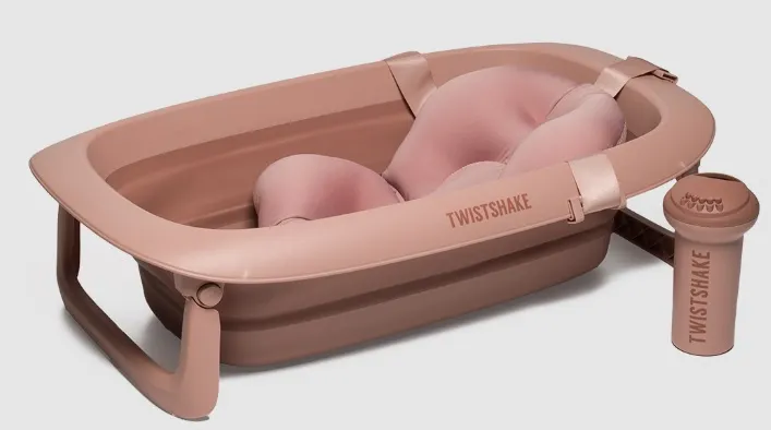 Twistshake Badewannen - Set mit Kissen und Badebrause pink