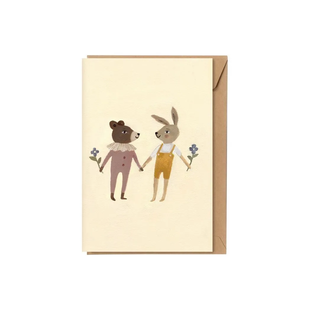 Grusskarte Teddy & Hase