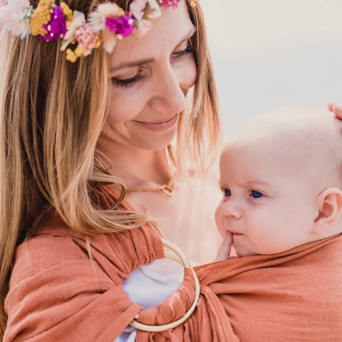 Ring Sling en Lin Terracotta