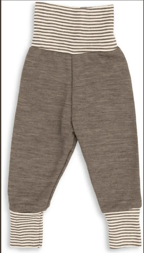 Engel Kinder-Wolle Hose lang mit Nabelbund - walnuss