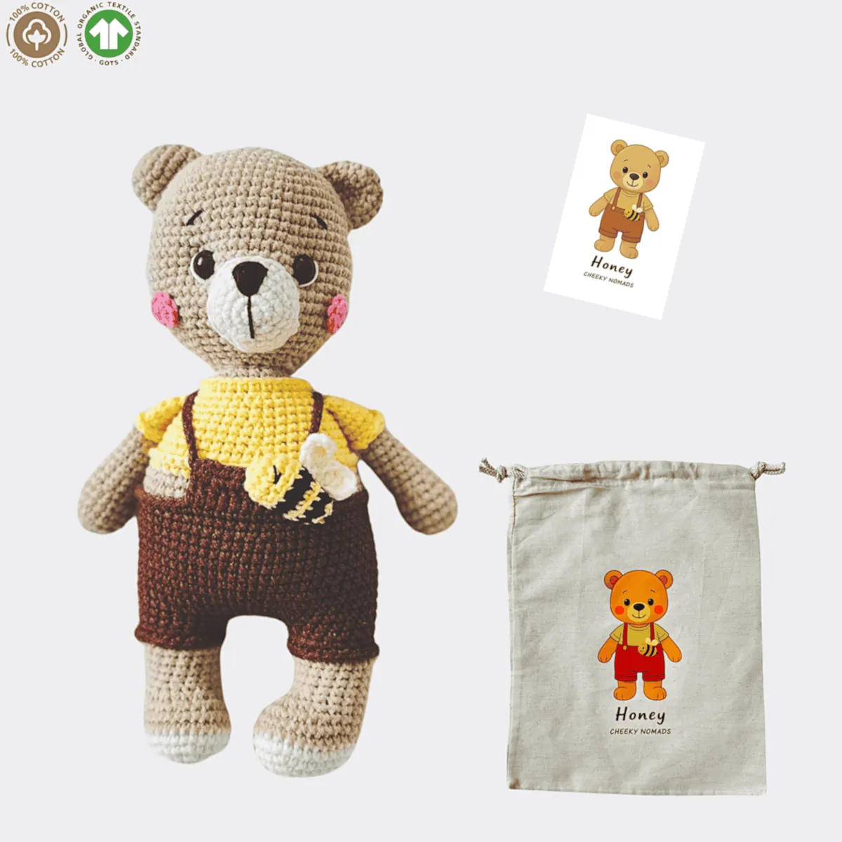 handgemachtes Bio-Häkelpuppe Honey, Amigurumi Spielzeug