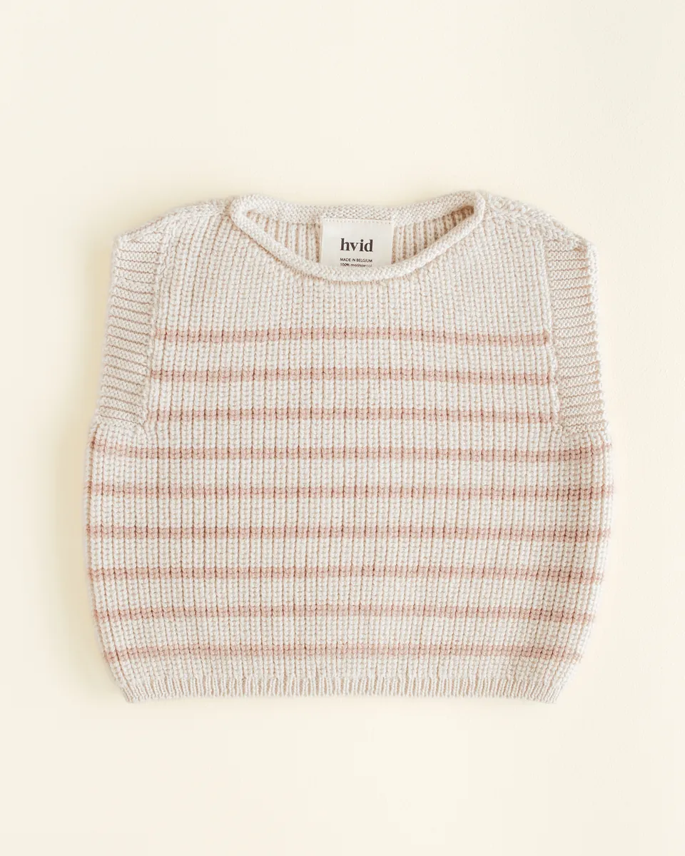 Hvid Strick-Weste Baby "Harvey" | Cream / Apricot