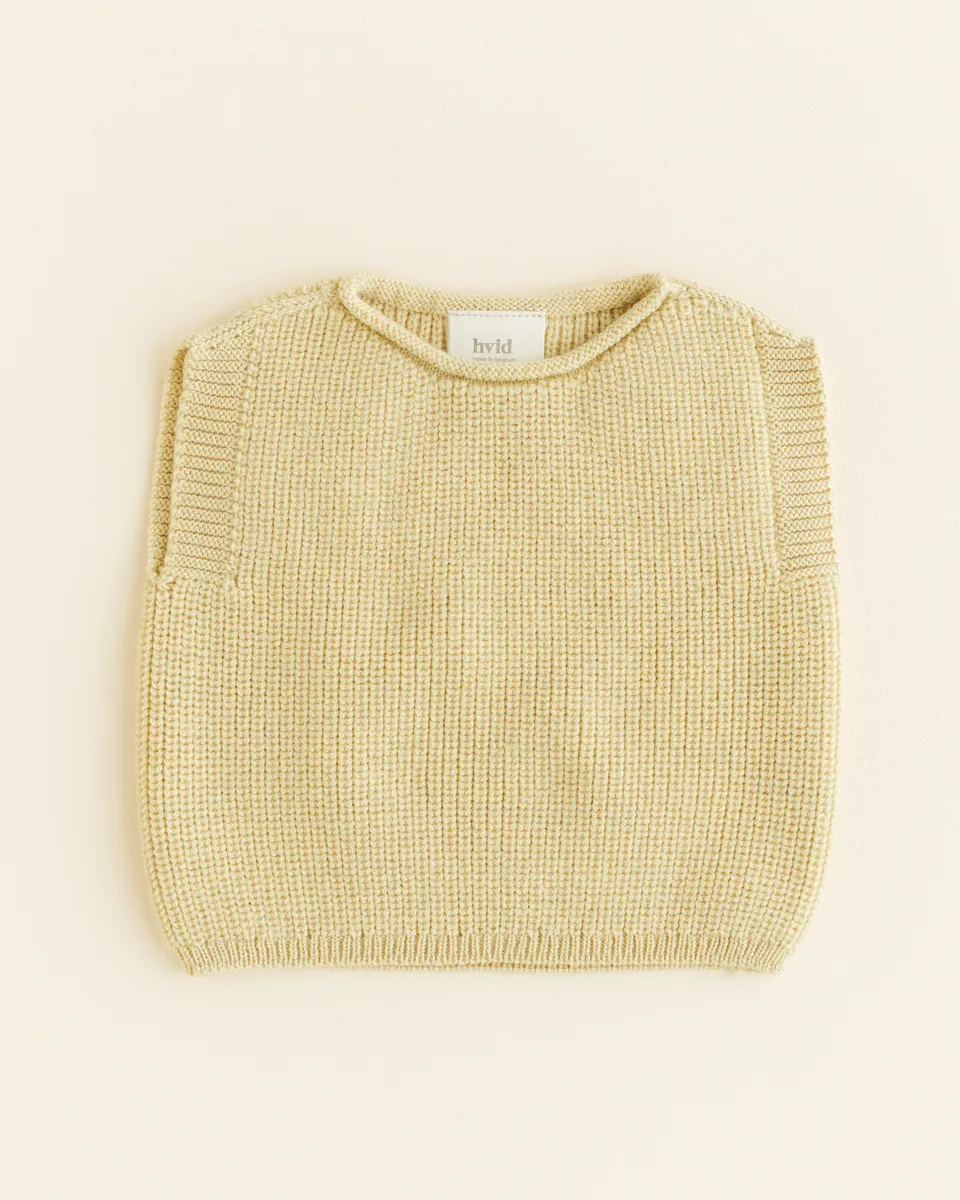 Hvid Strick-Weste Baby "Harvey" | Light Yellow