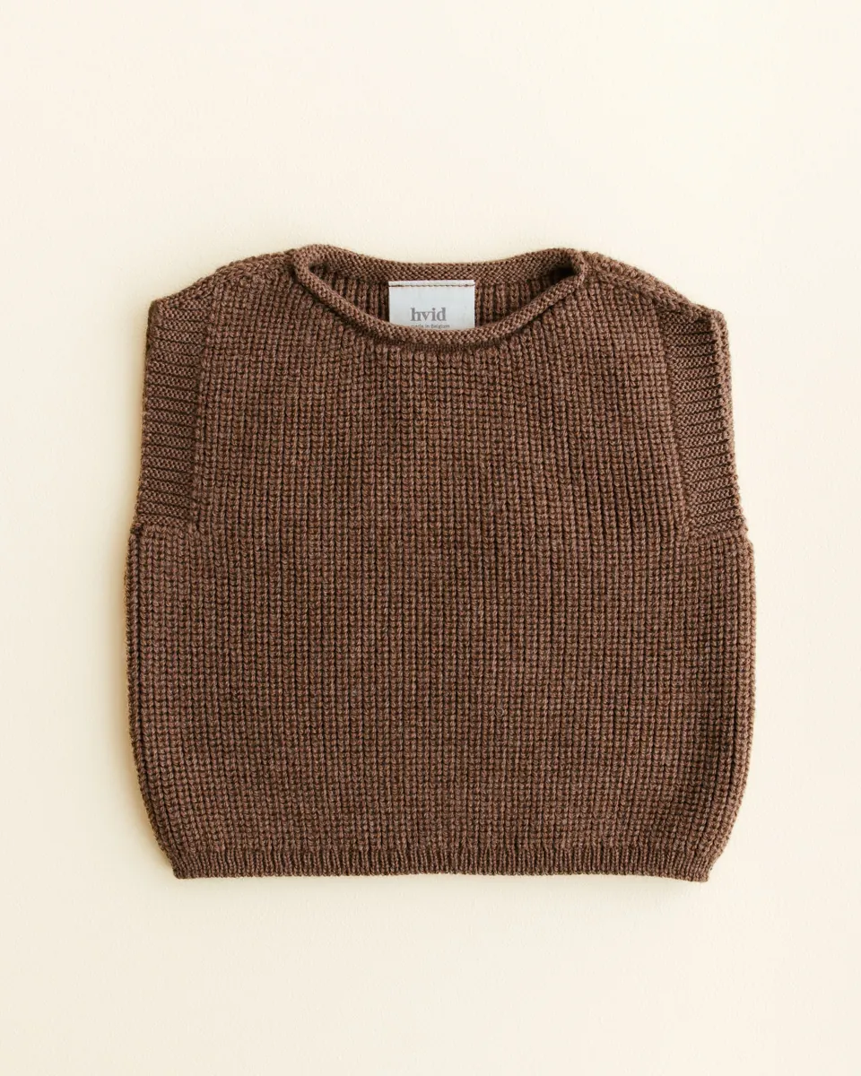 Hvid Strick-Weste Baby "Harvey" | Mocha