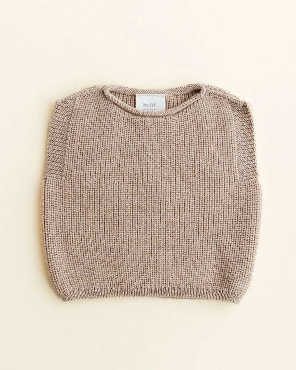 Hvid Strick-Weste Baby "Harvey" | Sand