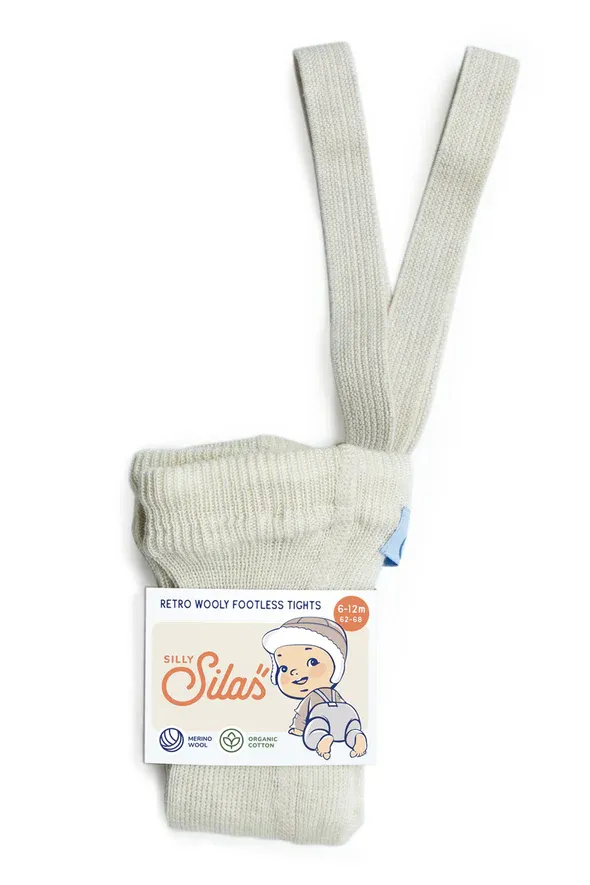 Silly Silas Fusslose Strumpfhosen "Wooly" mit Träger | Cream Blend