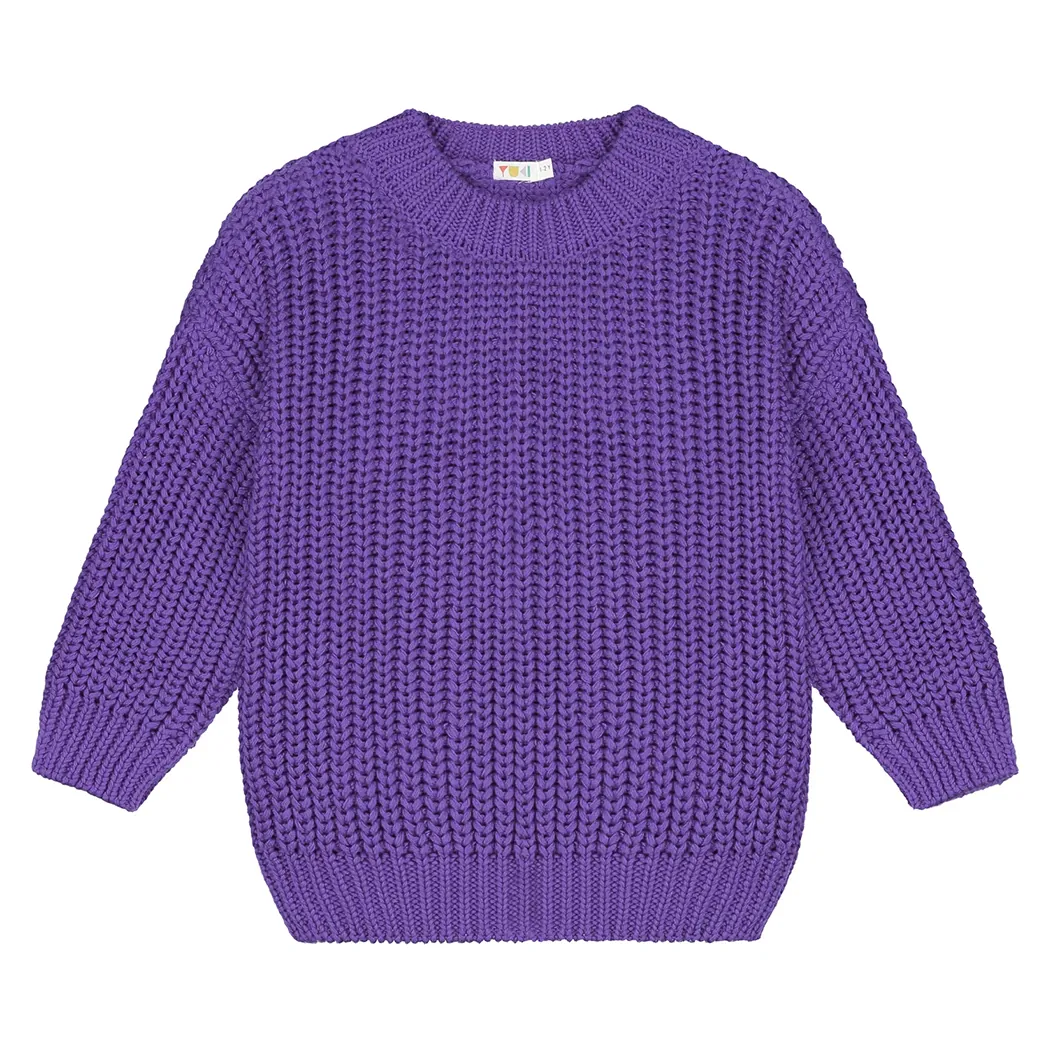 Kinder Strickpullover Chunky Amethyst
