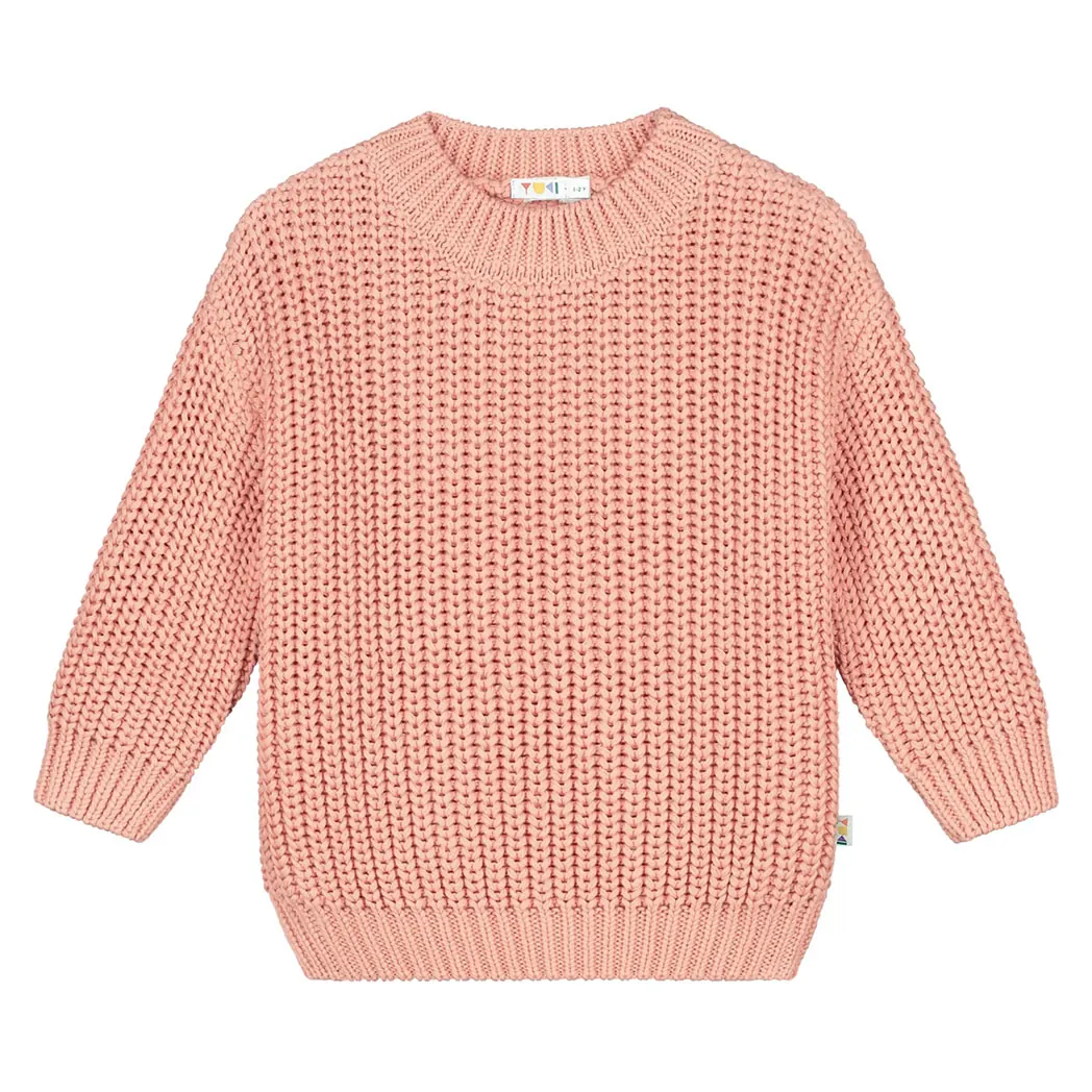 Kinder Strickpullover Chunky Coral Pink